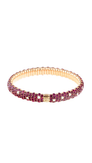 Stretch Collection 18K Rose Gold Diamonds and Rubies Bracelet