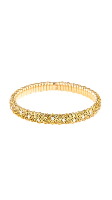 Stretch Collection 18K Yellow Gold Diamonds and Sapphires Bracelet