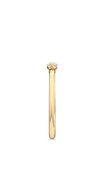 0.25 Ct Horizontal Pear Cut Petite Lab Grown Diamond Ring in 14K Yellow Gold 