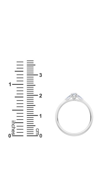 0.30 Ct Oval and Baguette Cut Petite Lab Grown Diamond Ring in 14K White Gold (E-F, VS1-VS2, 0.30 cttw) by MadeForUs