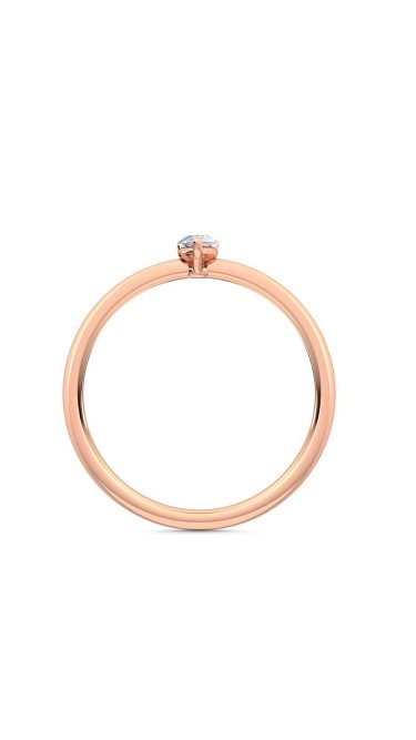 0.25 Ct Pear Cut Petite Lab Grown Diamond Ring in 14K Rose Gold 