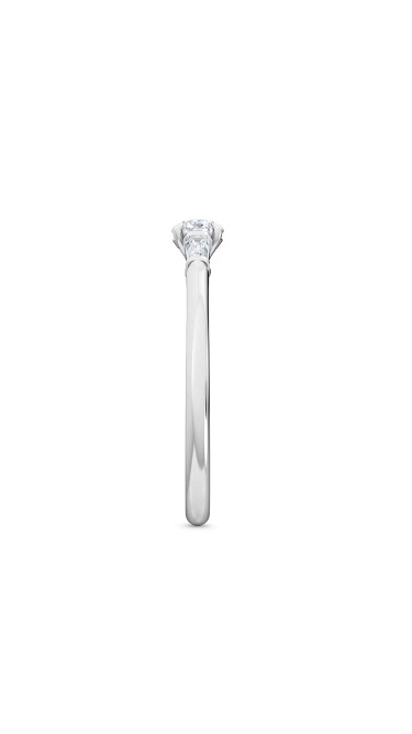 0.30 Ct Round and Baguette Cut Petite Lab Grown Diamond Ring in 14K White Gold (E-F, VS1-VS2, 0.30 cttw) by MadeForUs