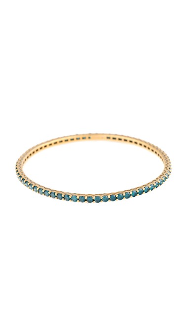 18K Yellow Gold Handset Blue Diamonds Pesak Bracelet