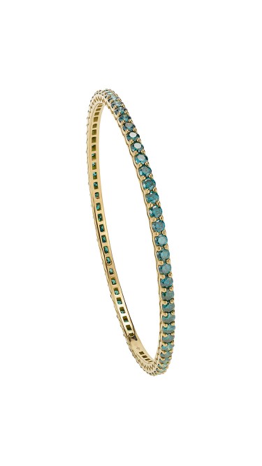 18K Yellow Gold Handset Blue Diamonds Pesak Bracelet