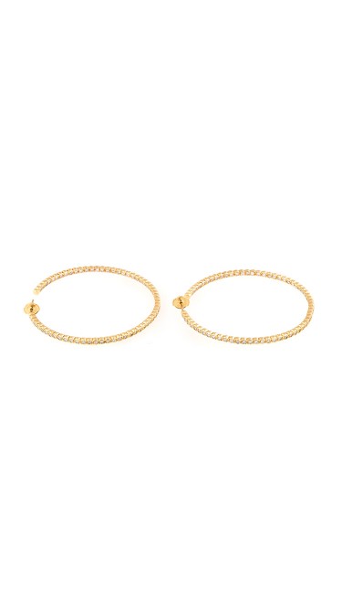 18K Yellow Gold Handset White Diamonds Jara Earrings