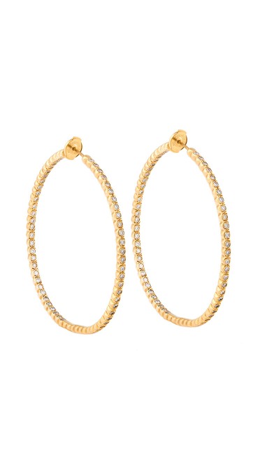 18K Yellow Gold Handset White Diamonds Jara Earrings