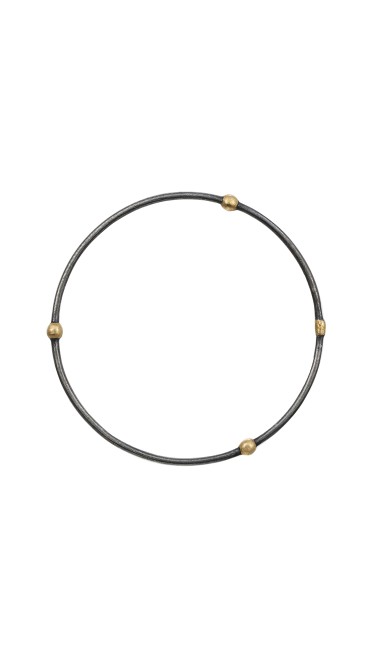 Yossi Harari Jewelry Oxidized Gilver Jane Stack Bangle