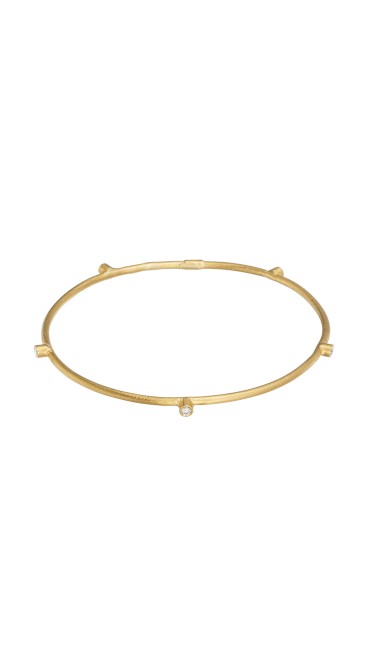 Yossi Harari Jewelry 24k Gold 5 Diamond Jane Stack Bangle
