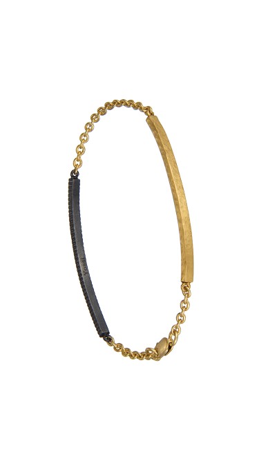 Yossi Harari Jewelry  18k Gold Blue Diamond Lilah ID Bracelet