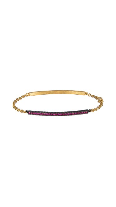 Yossi Harari Jewelry 18k Gold Ruby Lilah ID Bracelet