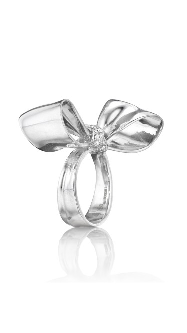 18K Gold Medium Diamond Knot Ring