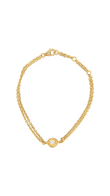Yossi Harari Jewelry Roxanne 24k Gold Rose Cut Diamond Mica Bracelet 