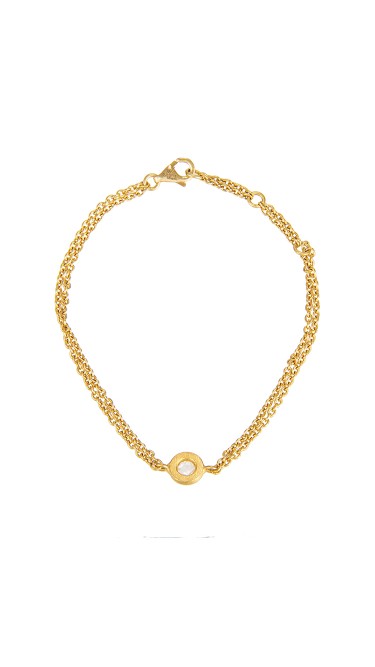 Yossi Harari Jewelry Roxanne 24k Gold Rose Cut Diamond Mica Bracelet 