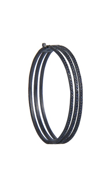 Yossi Harari Jewelry Oxidized Gilver Blue Sapphire Lilah Bracelet 