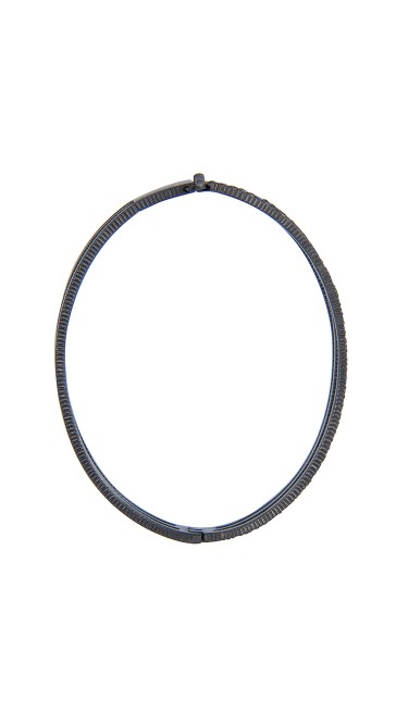 Yossi Harari Jewelry Oxidized Gilver Blue Sapphire Lilah Bracelet 