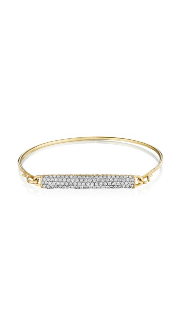 Yellow Gold and Diamond Bar Bracelet