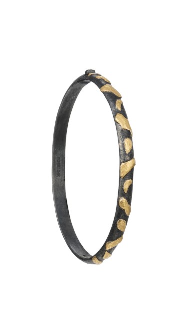 Yossi Harari Jewelry Jane 24k Gold & Oxidized Gilver Libra Bangle 