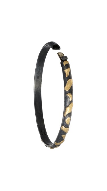 Yossi Harari Jewelry Jane 24k Gold & Oxidized Gilver Libra Bangle 