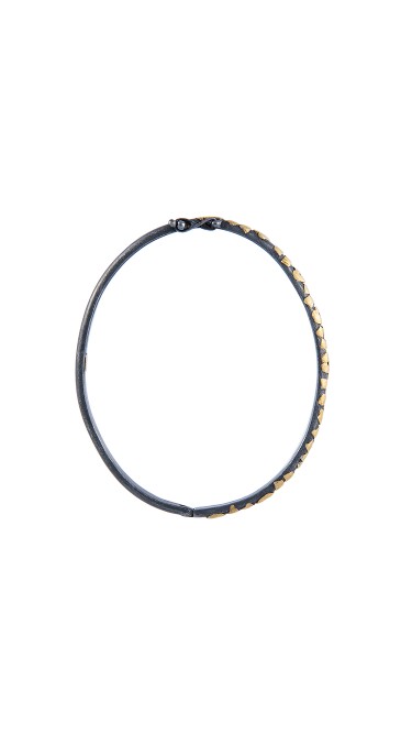 Yossi Harari Jewelry Jane 24k Gold & Oxidized Gilver Leopard Bangle 