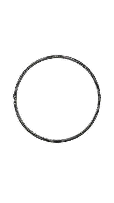 Yossi Harari Jewelry Oxidized Gilver Diamond Lilah Bangle