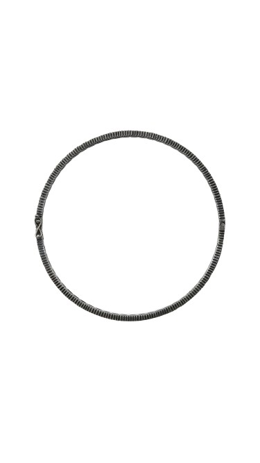 Yossi Harari Jewelry Oxidized Gilver Diamond Lilah Bangle 