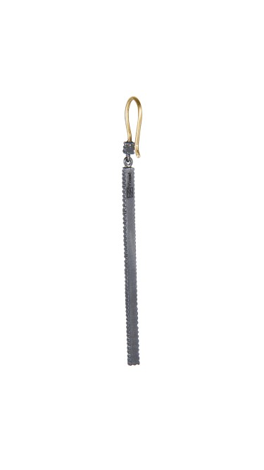 Yossi Harari Jewelry Oxidized Gilver Pave Ruby Stick Lilah Earrings