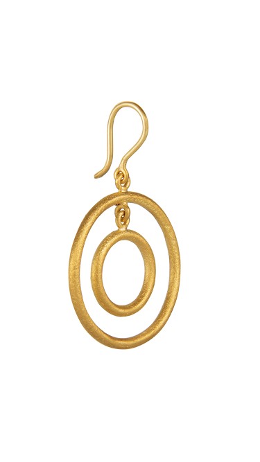 Yossi Harari Jewelry Jane 24k Gold Double Loop Rachel Earrings