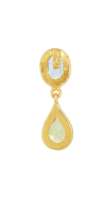 Yossi Harari Jewelry Roxanne 18k Gold Blue Topaz & Peridot Mica Earrings