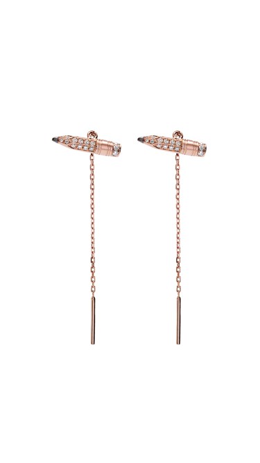 Tzuri 18k Rose Gold and Diamond Dangle Earrings
