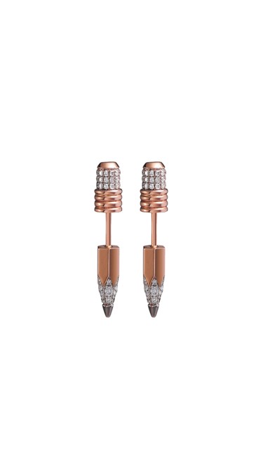 Tzuri 18k Rose Gold and Diamond Gap Earrings