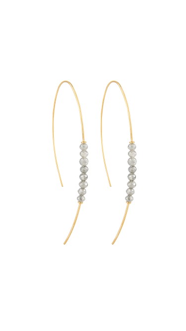 Yossi Harari Jewelry Jane 18k Gold & Diamond Beads Hoop Threader Earrings