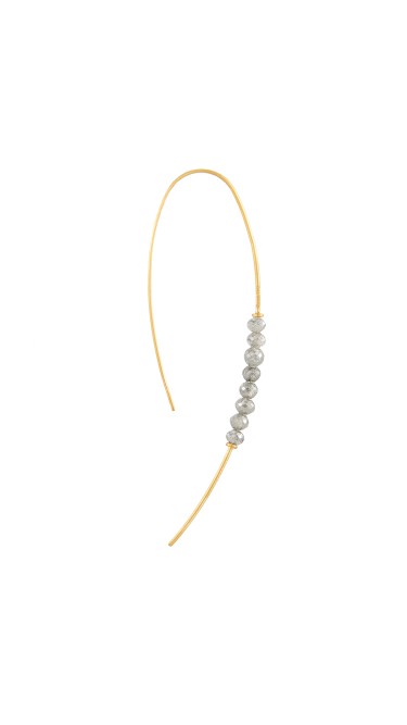 Yossi Harari Jewelry Jane 18k Gold & Diamond Beads Hoop Threader Earrings