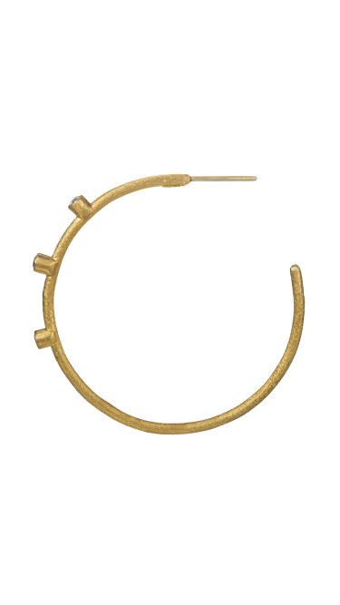 Yossi Harari Jewelry 24k Gold Diamond Jane Hoop Earrings