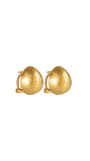 Yossi Harari Jewelry 24k Gold Small French Clip Roxanne Earrings