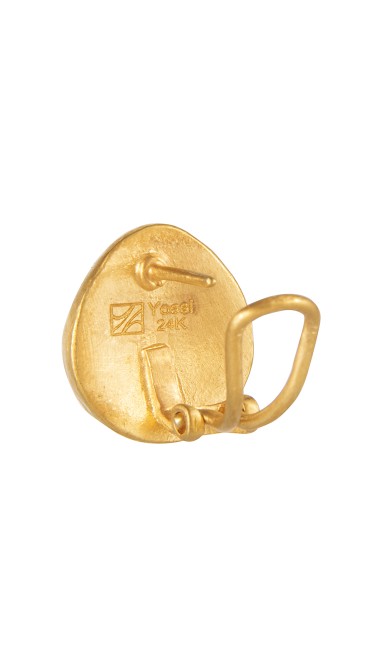 Yossi Harari Jewelry 24k Gold Small French Clip Roxanne Earrings