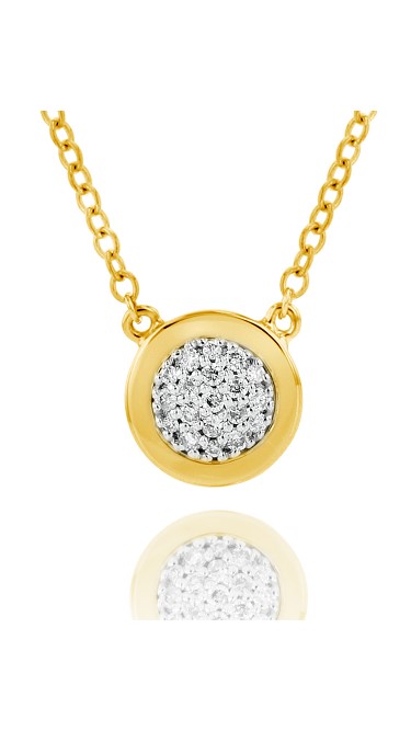 Yellow Gold Micro Infinity Plate Necklace