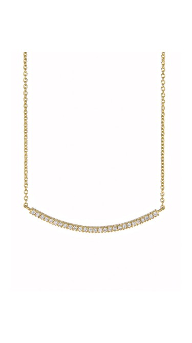 Yossi Harari Jewelry 18k Gold White Diamond  Lilah Smile Necklace