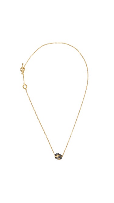 Yossi Harari Jewelry Jane 24k Gold Cognac Diamond Single Bead Roxanne Necklace