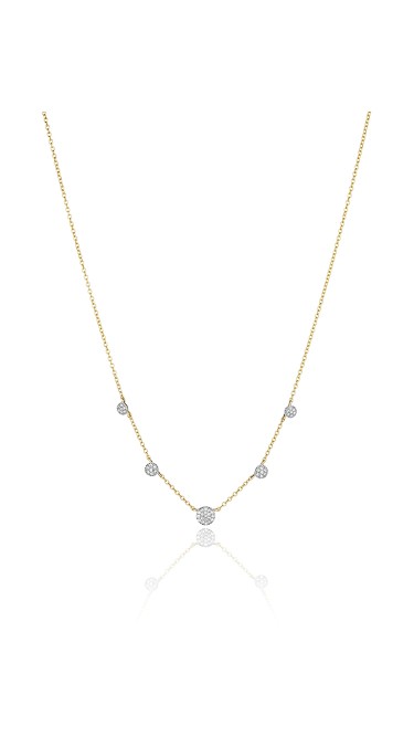 Yellow Gold and Diamond Graduated Micro Infinity Station Necklace