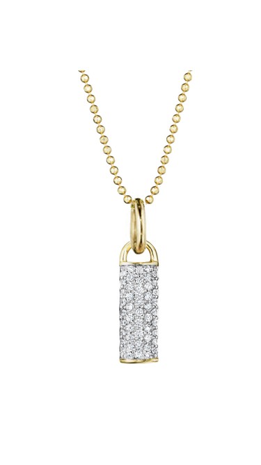 Yellow Gold and Diamond Bar Drop Necklace