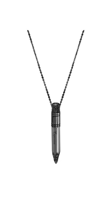 Tzuri 18k Black Gold and Black Diamond Large Vertical Necklace
