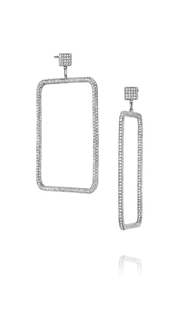 Piece Square Diamond Dangle Earrings