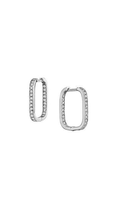 Piece Square Diamond Hoop Earrings