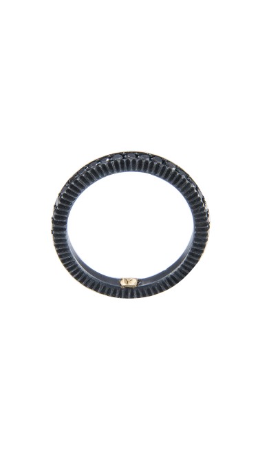 Yossi Harari Jewelry Lilah Oxidized Gilver Black Diamond Band Size 6