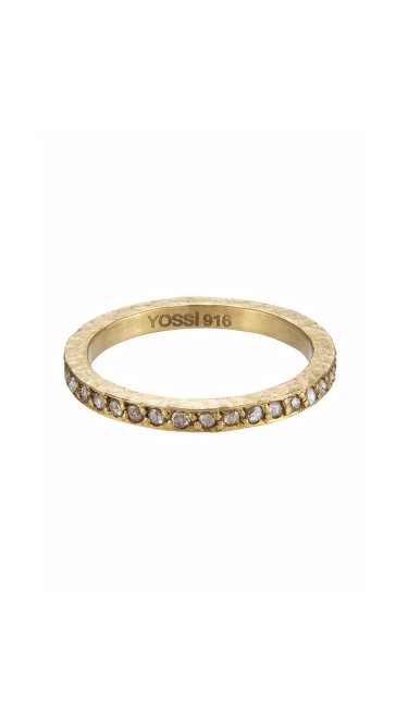 Yossi Harari Jewelry Lilah 24k Gold Cognac Rose-Cut Diamond Band Size 6