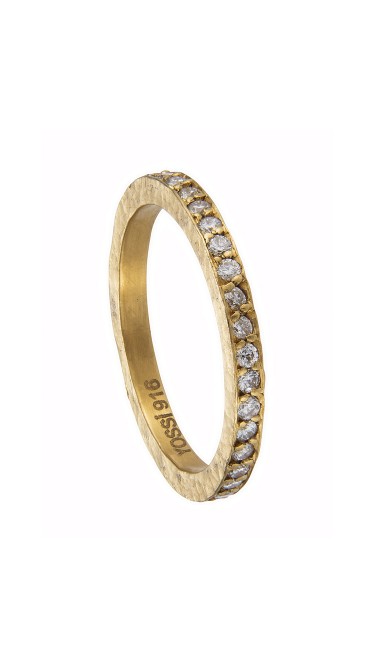 Yossi Harari Jewelry Lilah 24k Gold Cognac Rose-Cut Diamond Band Size 6