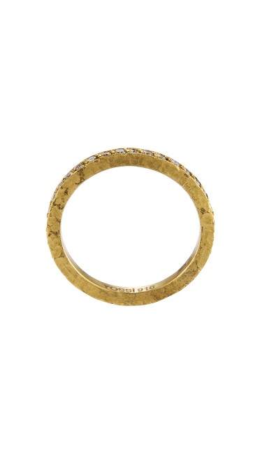 Yossi Harari Jewelry Lilah 24k Gold Cognac Rose-Cut Diamond Band Size 6