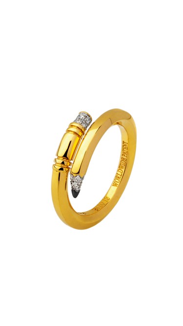 TZURI Yellow Gold Mini Signature Ring