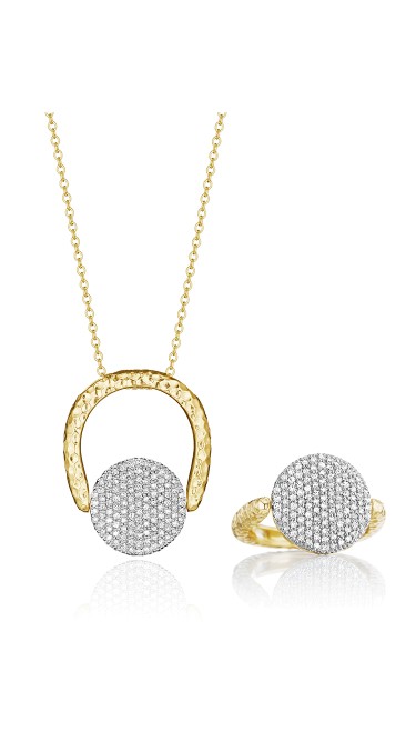 Yellow Gold and Diamond Medium Infinity Revolution Ring/Necklace