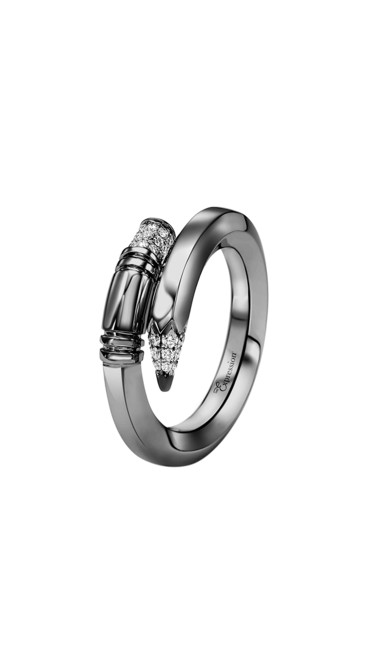 TZURI Black Gold Small Signature Ring